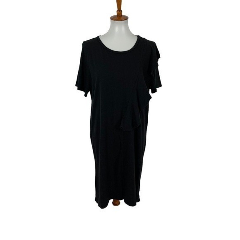Nytt Black Dress Large Casual Relaxed‎ Fit Short Sleeve Minimalist